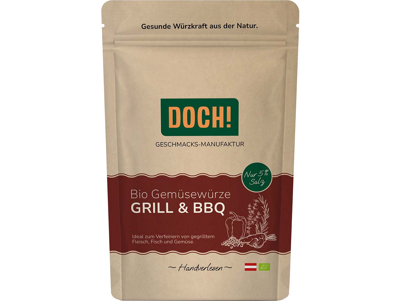 DOCH! Bio-Gewürzmischung Gemüsewürze "GRILL&BBQ" Beutel, 60 g
