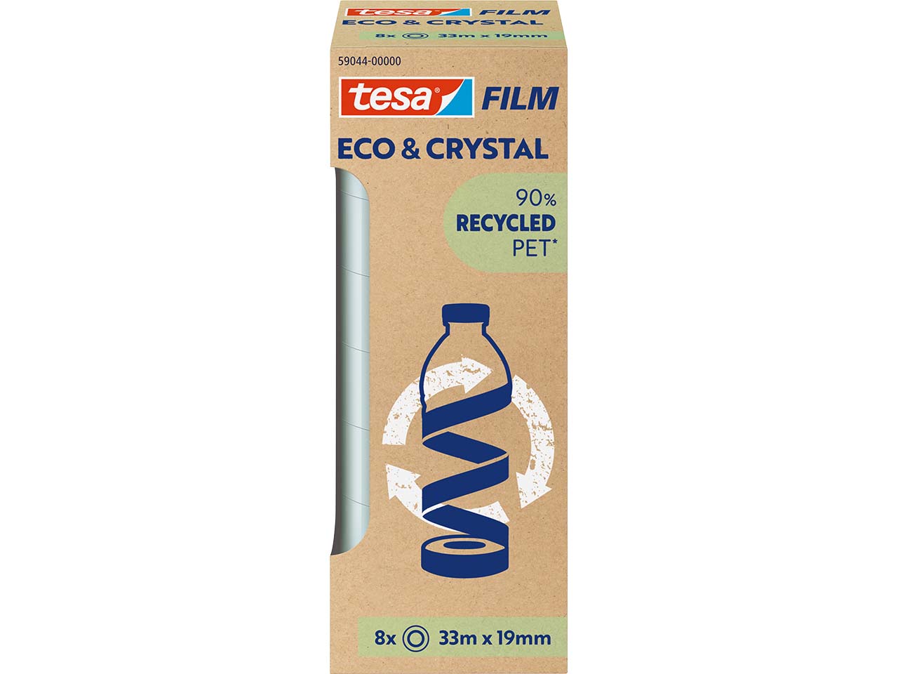 tesa Klebeband "tesafilm ECO & CRYSTAL", 19 mm x 33 m, 8 Rollen