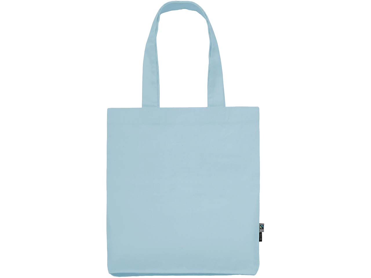 Neutral Bio-Tragetasche mit Bodenfalte, light blue