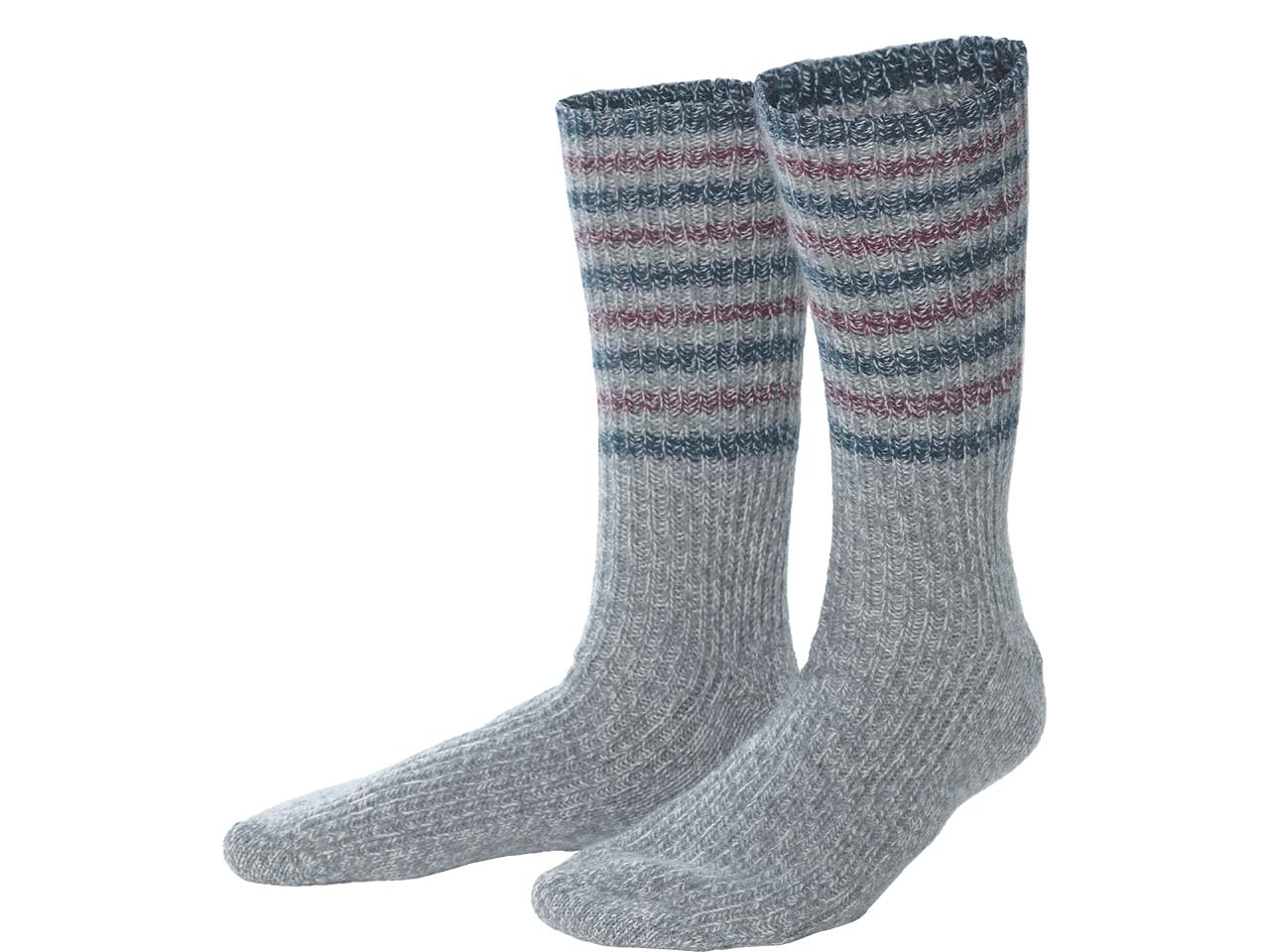 Living Crafts Bio-Socken 'SALZBURG', grey/zinfandel, Gr. 35/38