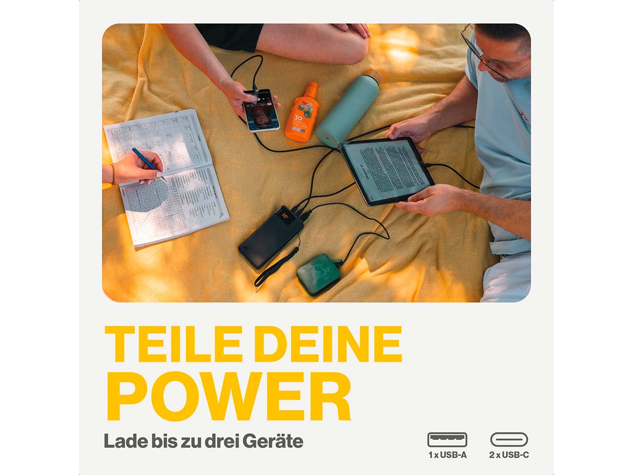 Aqiila Powerbank "Powerbird B20+" 20.000 mAh, schwarz