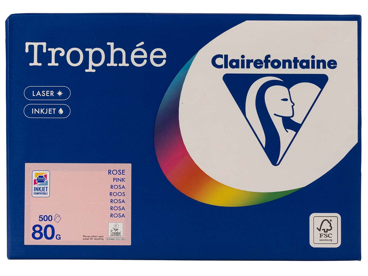 Clairfontaine Farbiges Kopierpapier "Trophee" 80 g/m², DIN A4, rosa