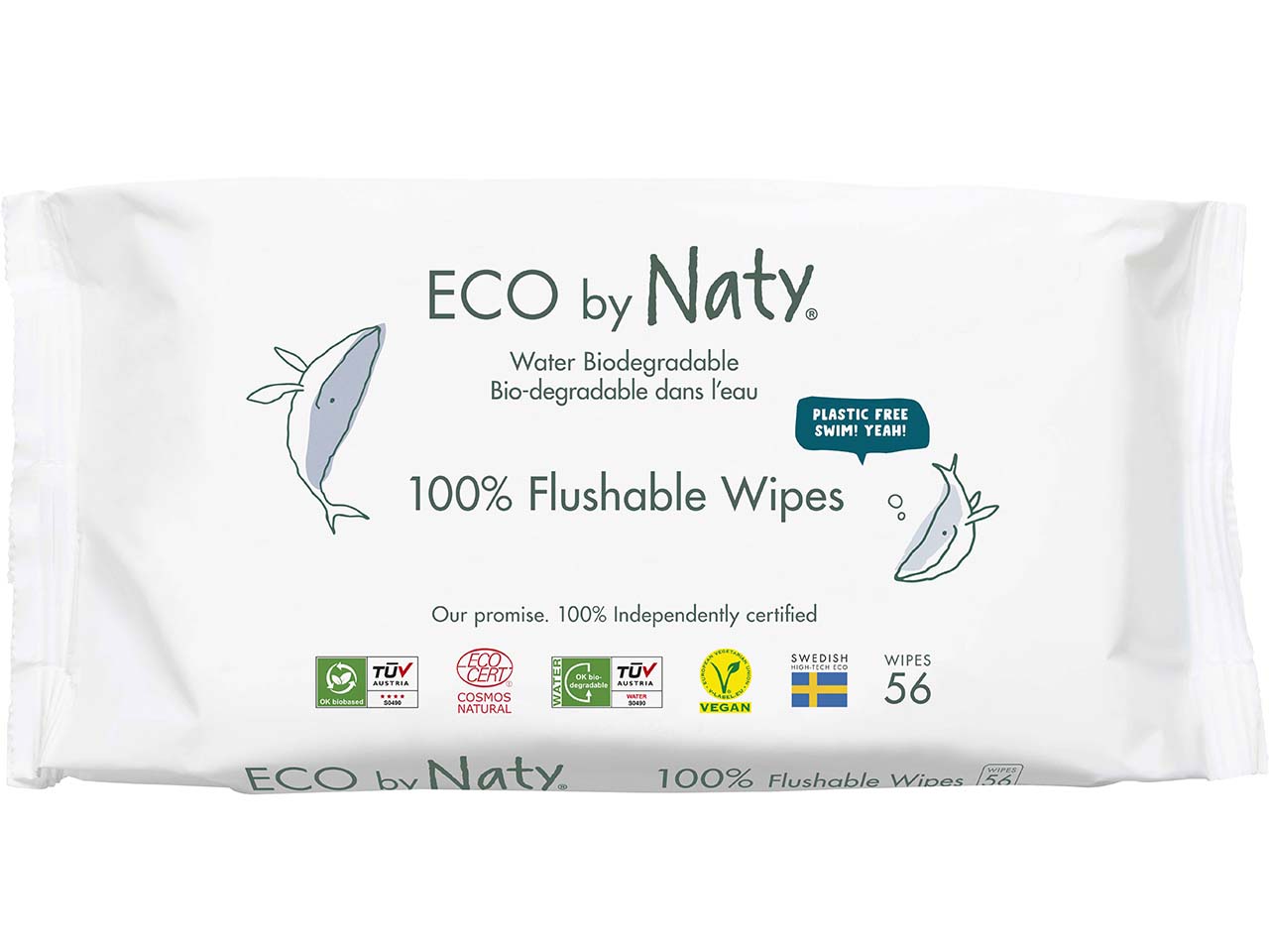 ECO by Naty Feuchttücher herabspülbar, 56 Stk.