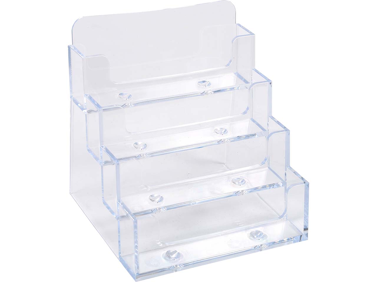 Exacompta Visitenkartenhalter "Exacryl" aus PS, 4 Fächer 102 x 109 x 107 mm, transparent