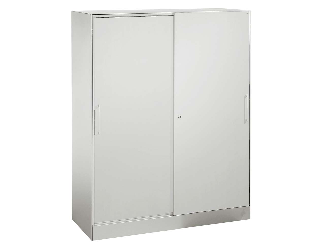 Schiebetürenschrank "CONTACT", Höhe 131 cm  (BxT) 100 x 43,5, silber