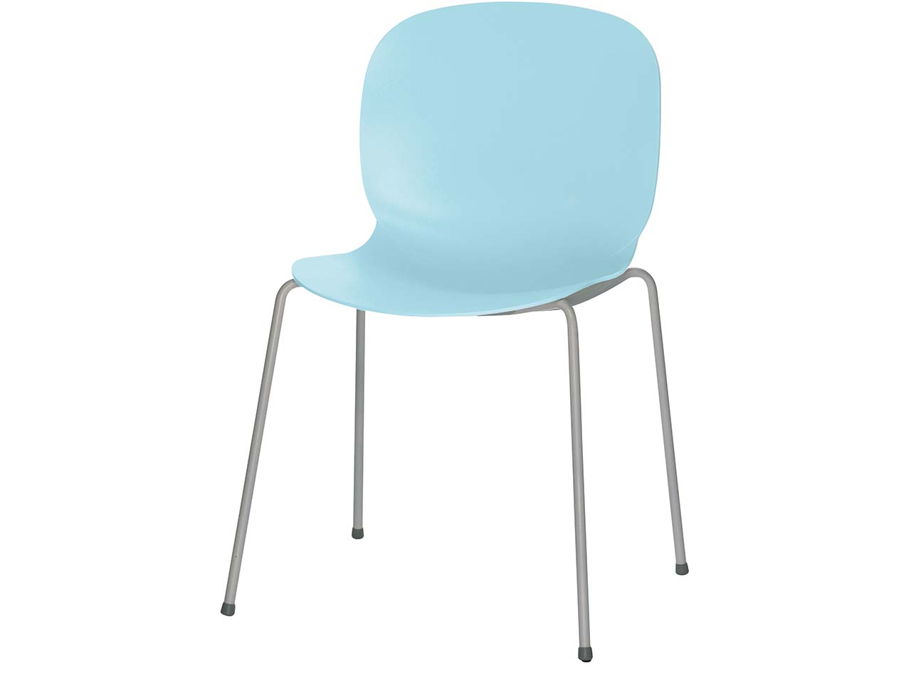 Stuhl "Noor" Gestell alusilber Schale hellblau