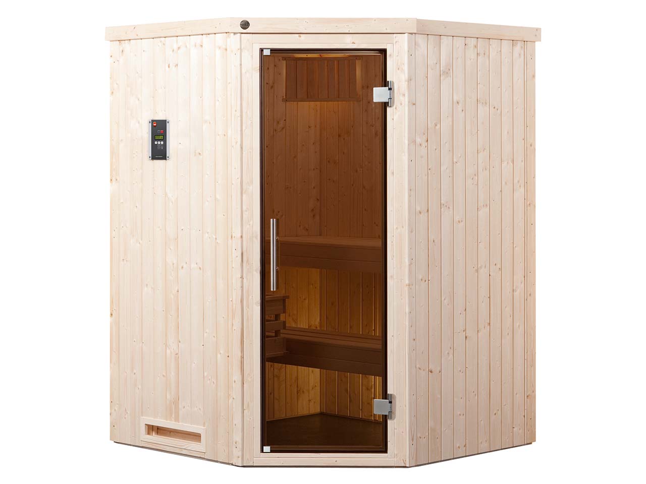 weka Elementsauna "Kiruna 1" mit Glastür, inkl. 3,6 kW Saunaofen "Kompakt", 230 V