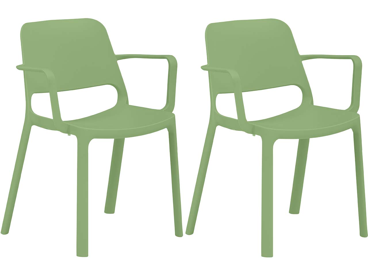 2x Besucherstuhl mit Armlehnen "2051" Schilf