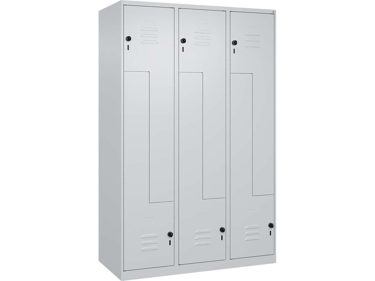 C+P Z-Spind Classic PLUS, 6 Fächer, 1850x1200x500mm, Lichtgrau/Lichtgrau