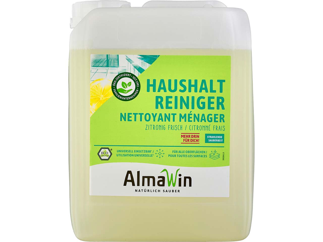 AlmaWin Haushaltsreiniger "zitronig frisch" Kanister, Nachfüllung, 5 l