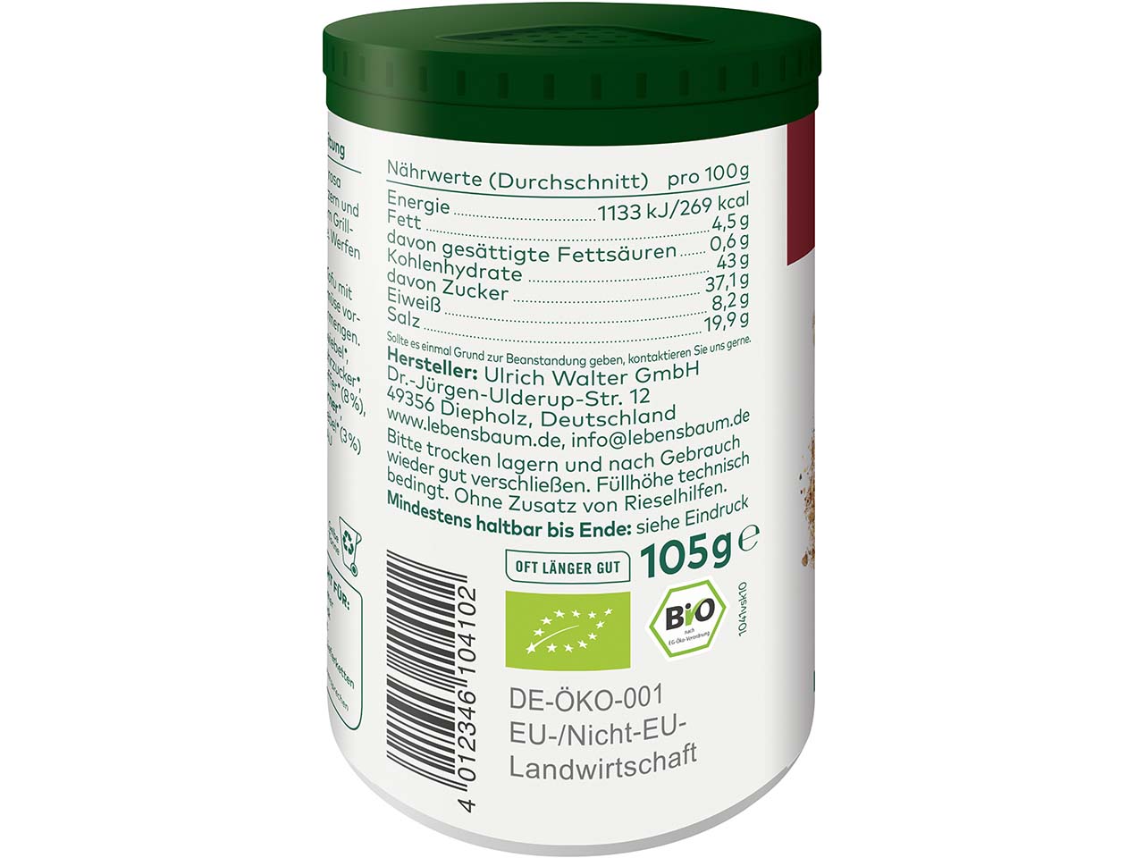 LEBENSBAUM Bio-Gewürzmischung "Pepper Rub", 105 g