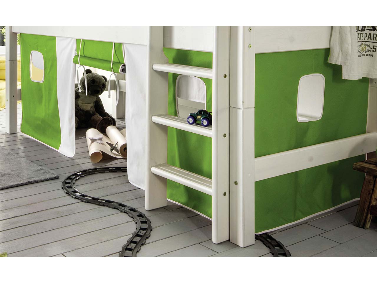 Vorhang "Infanskids" 4-teilig, für Hochbett "Infanskids" halbhoch, lime