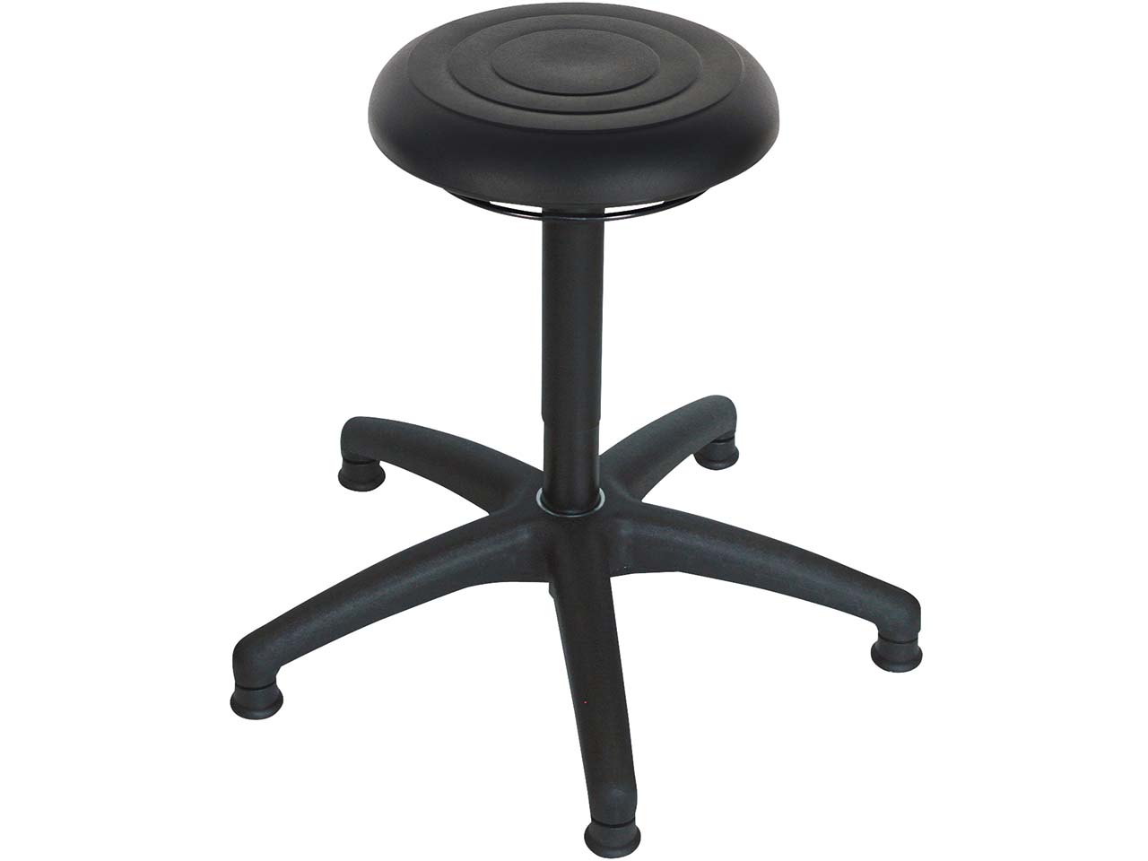 Drehhocker mit 15-Shore-Schaumsystem, Höhe 400-600 mm, mit Bodengleitern