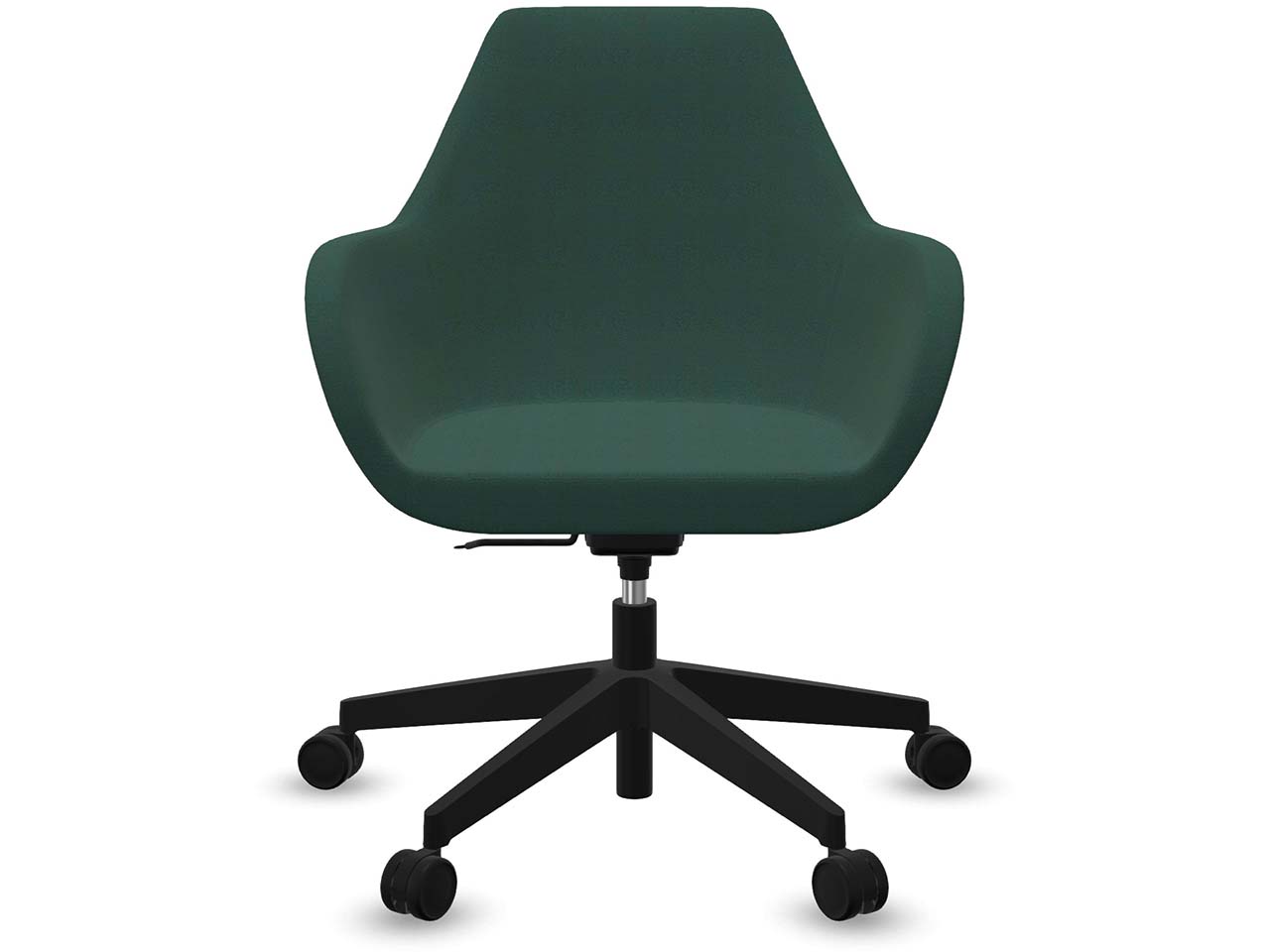 Profim Bürodrehstuhl "FAN" mit Wippmechanik und Fußkreuz, schwarz, Stoff: grün