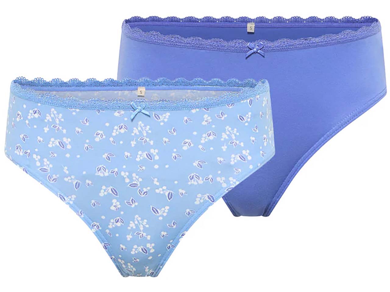 tranquillo 2er-Set Bio-Damen-Slip 'Adaa' mit dezenter Spitze, various, Gr. S