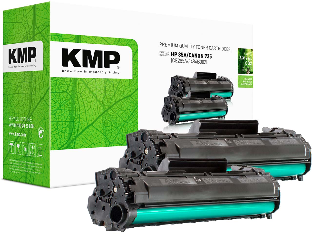 KMP 2er Pack Druckkassette ersetzt hp CE285A, Nr. 85A schwarz