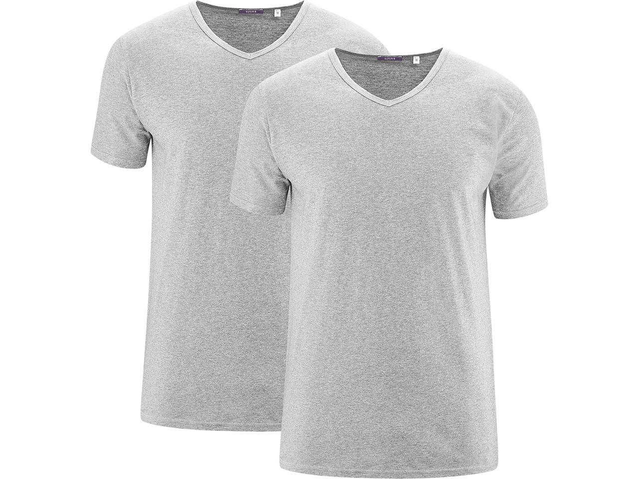 Living Crafts 2er-Pack Bio-Herren-T-Shirts "Dean" grau meliert, Gr. L
