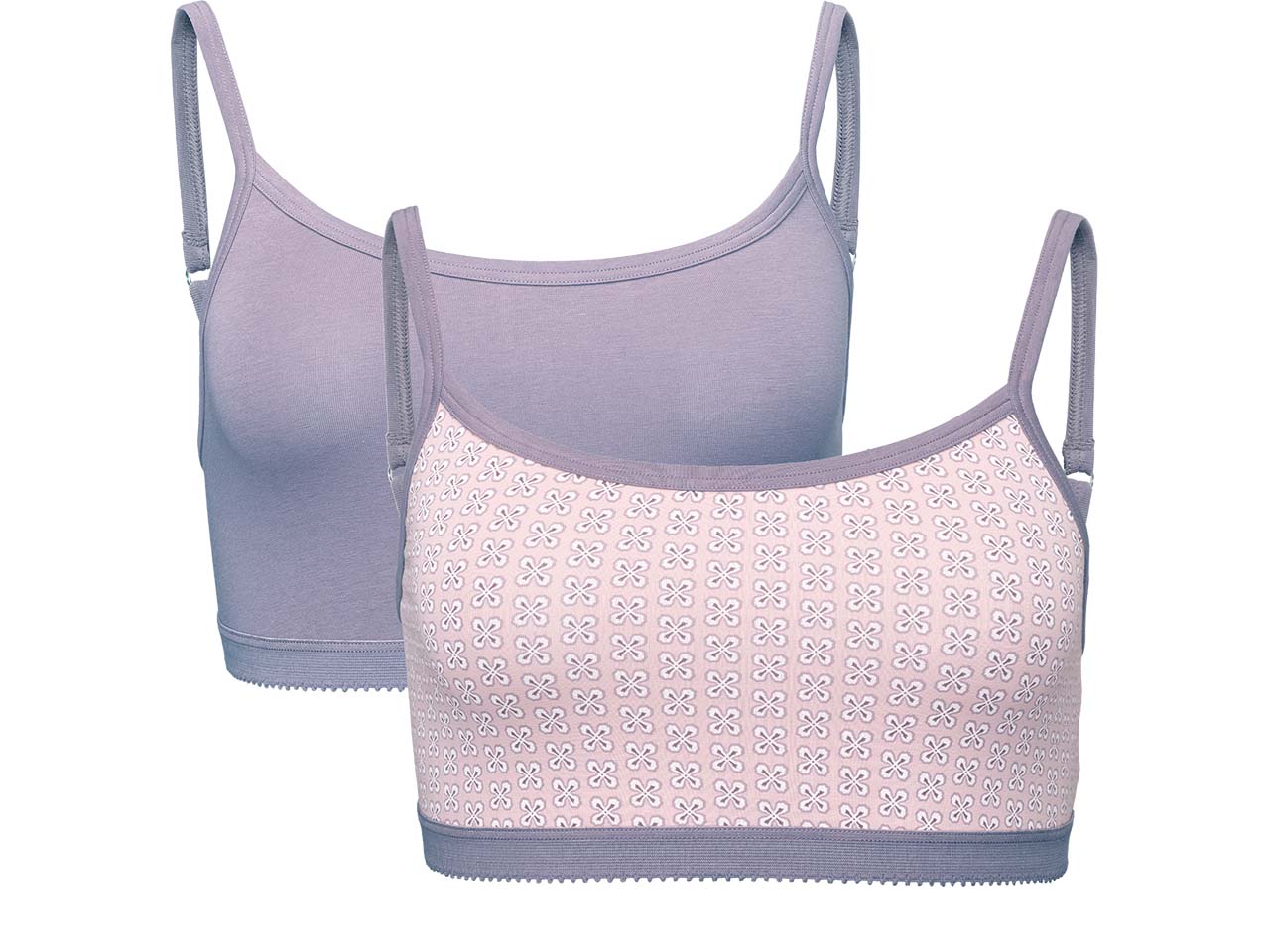 Living Crafts 2er-Pack Bio-Damen-Bustier 'PIPPA', minimal print mauve, Gr. S