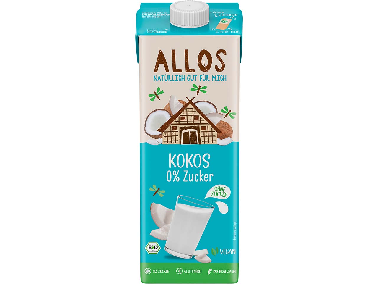 Allos Bio-Kokosdrink, zuckerfrei, 1 l