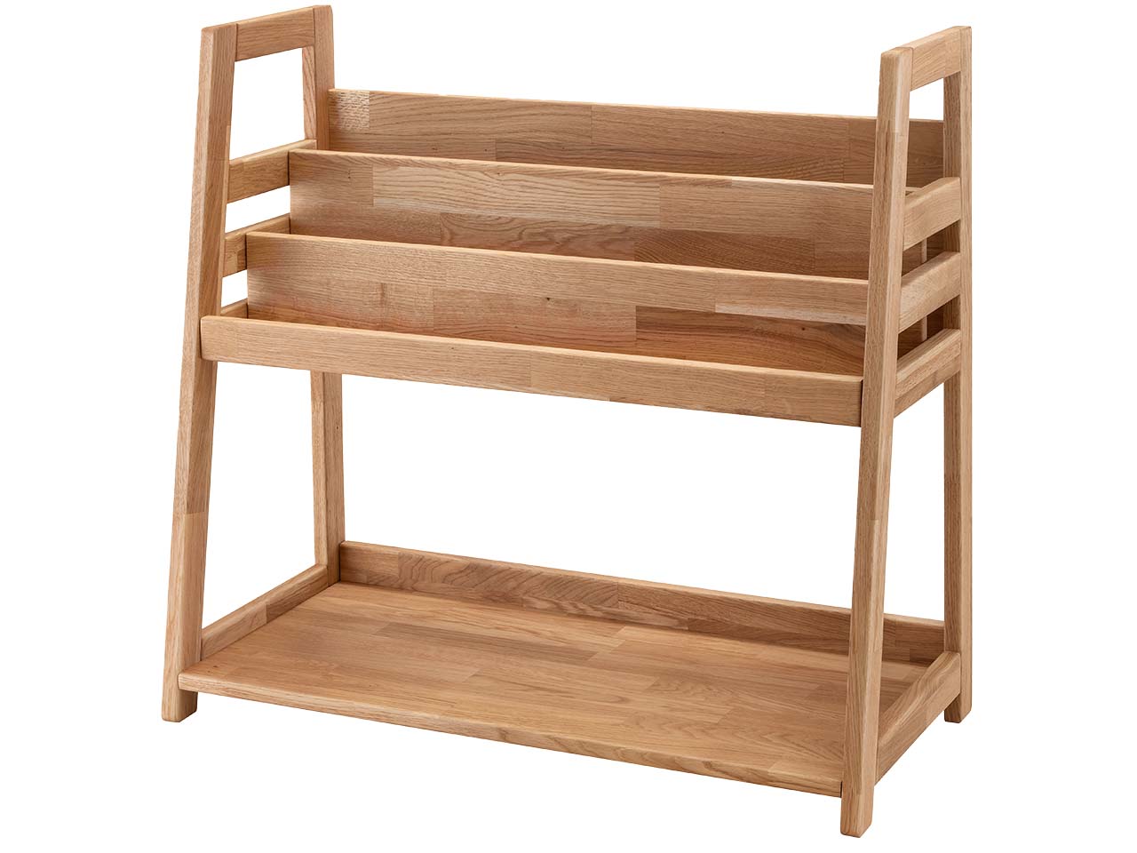 Kinderregal 'Montessori' B83xT38xH75cm, Bücherregal oben, Wildeiche geölt