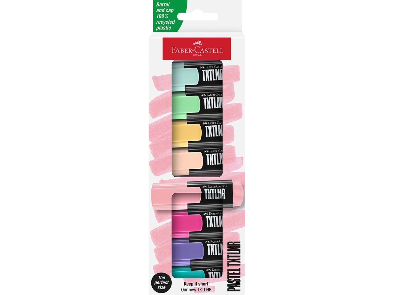 Faber-Castell 8er-Set Mini-Textmarker "TXTLNR", pastell
