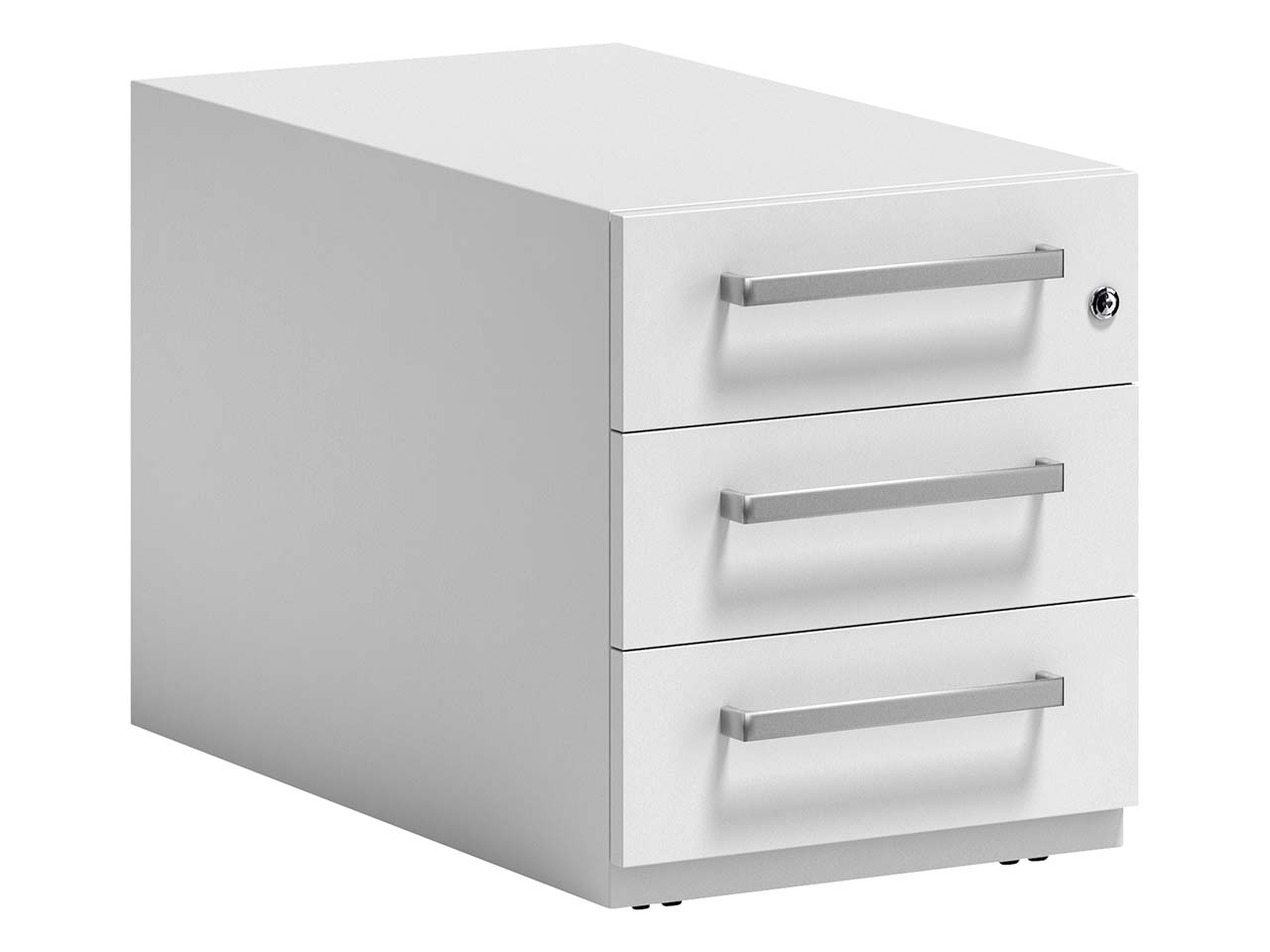 BISLEY Rollcontainer "Note" mit Griff,  3 Schubladen T 77,5 cm verkehrsweiß