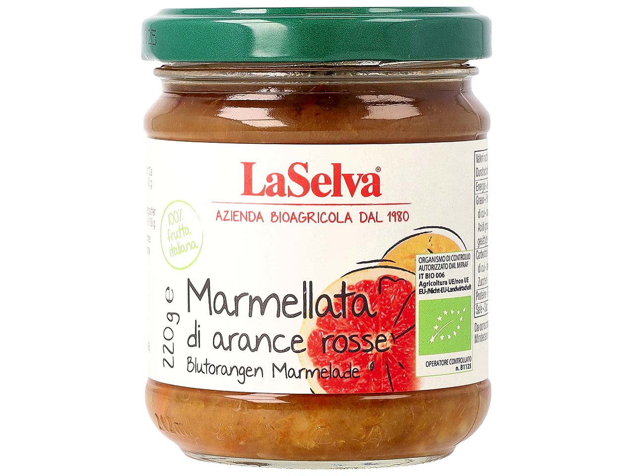 LaSelva Bio-Blutorangen-Marmelade, 220 g