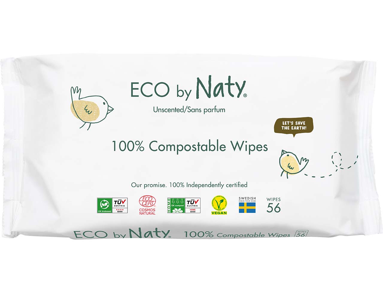 ECO by Naty Feuchttücher sensitiv, 56 Stk.
