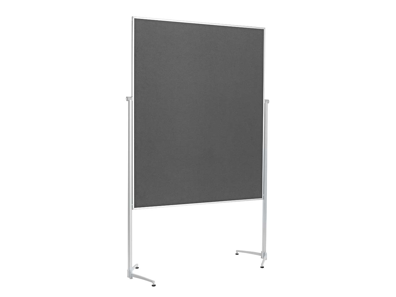 magnetoplan Moderationswand einteilig mit Alu-Fuß, Filz grau