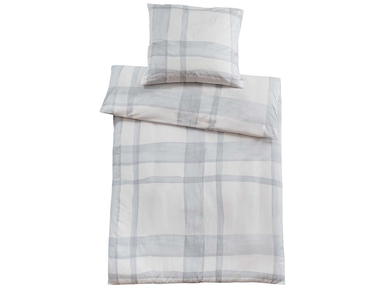 Cotonea Satin-Bettwäsche "Aquarell Karo" aus Bio-Baumwolle 80 x 80/135 x 200 cm