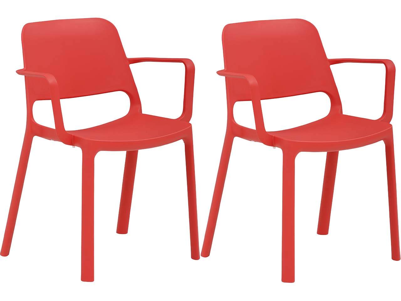 2x Besucherstuhl mit Armlehnen "2051" himbeerrot