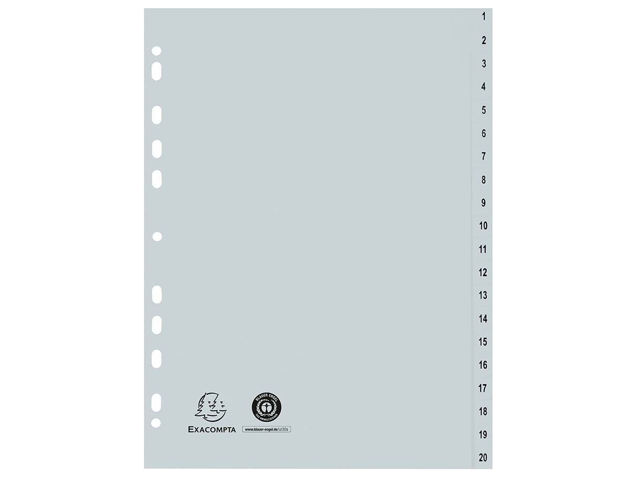 Exacompta Register aus Recyclingkunststoff 20-teilig, DIN A4