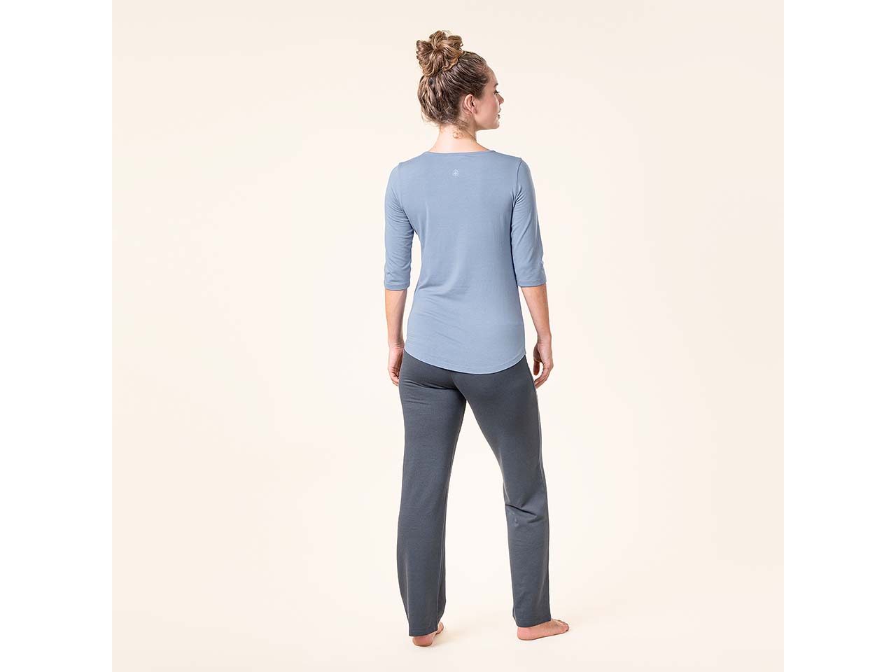 Living Crafts Bio-Damen-T-Shirt 'TOVARA' mit 3/4-Arm, dried lavender, Gr. S