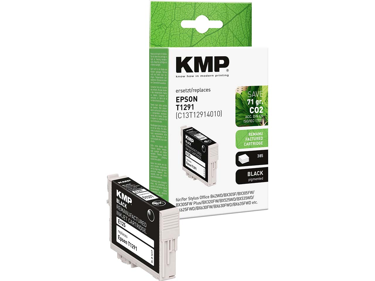 KMP Tintenpatrone ersetzt Epson T1291 schwarz