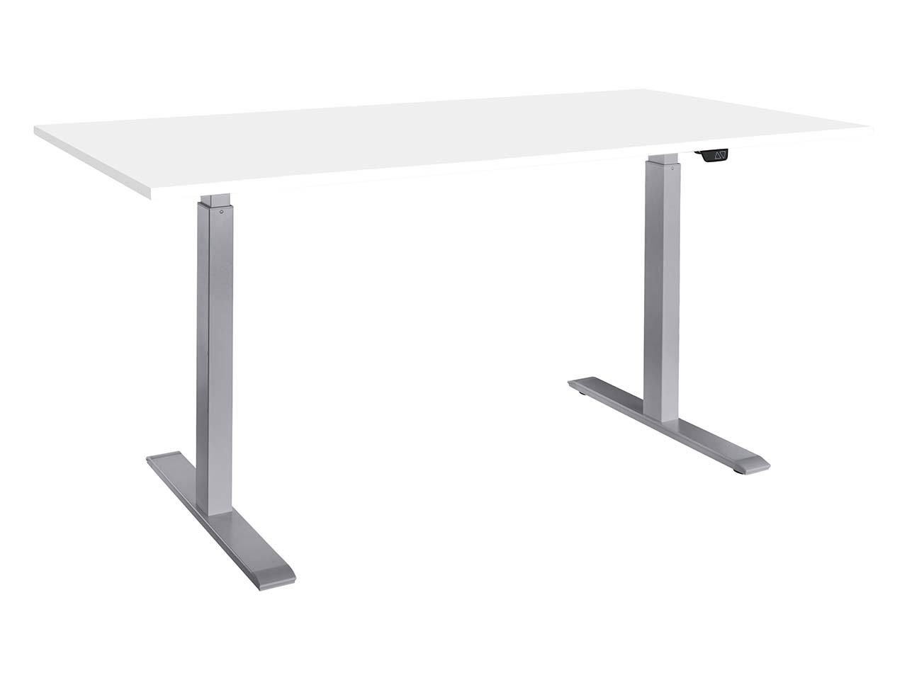 memo Höhenverstellbarer Schreibtisch "ON" grau, Buche weiß lackiert, B 100 x T 80 cm