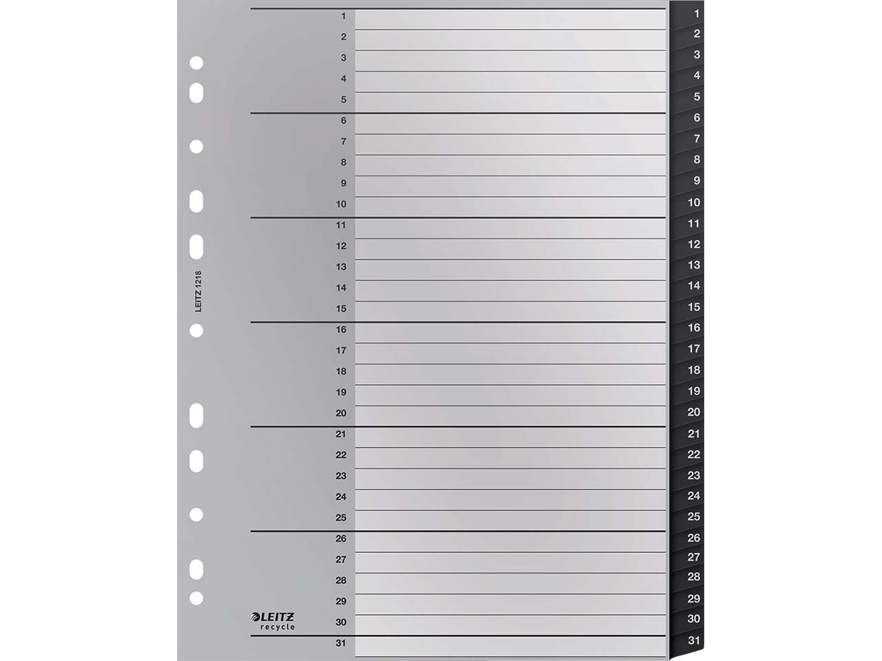 Leitz Recycle Register, PP, extrabreit, 1-31