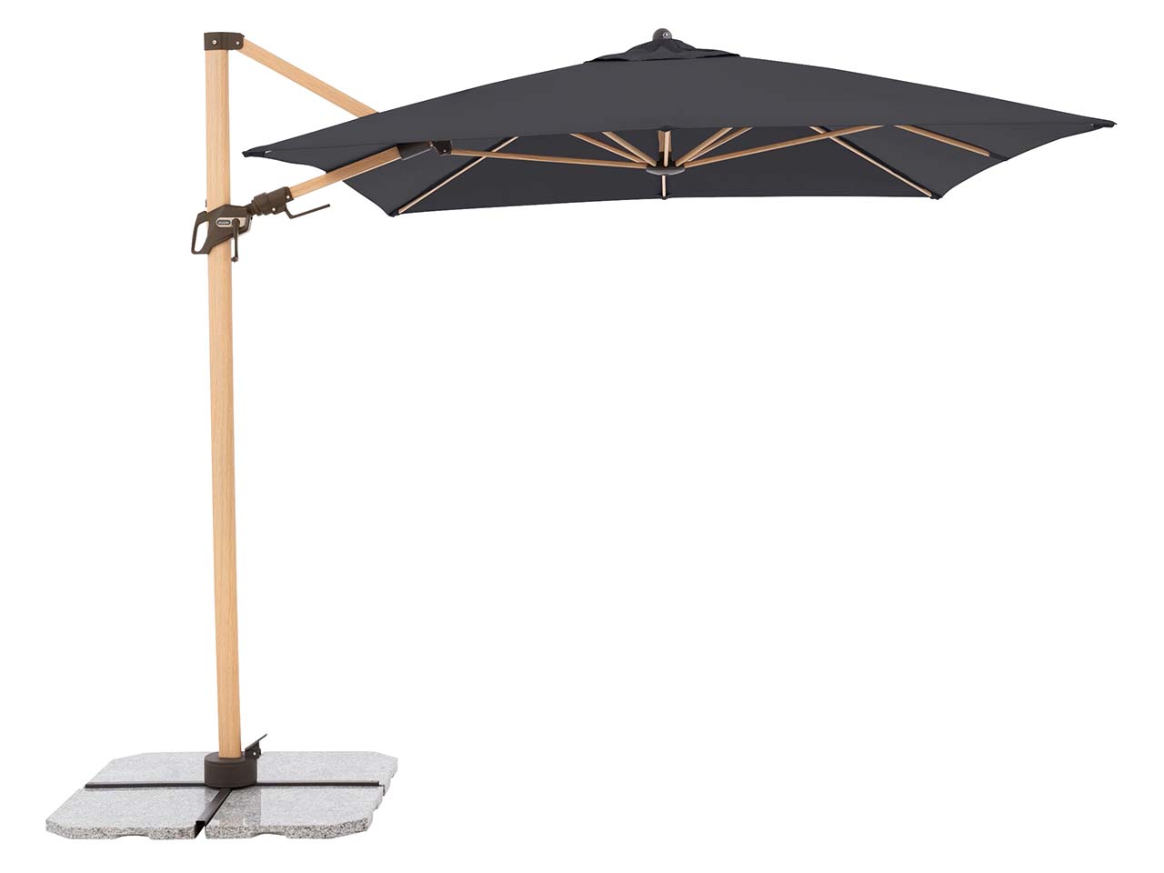 doppler Pendelschirm "Alu Wood AX Ultra" 300 x 220 cm, Esche hell, anthrazit