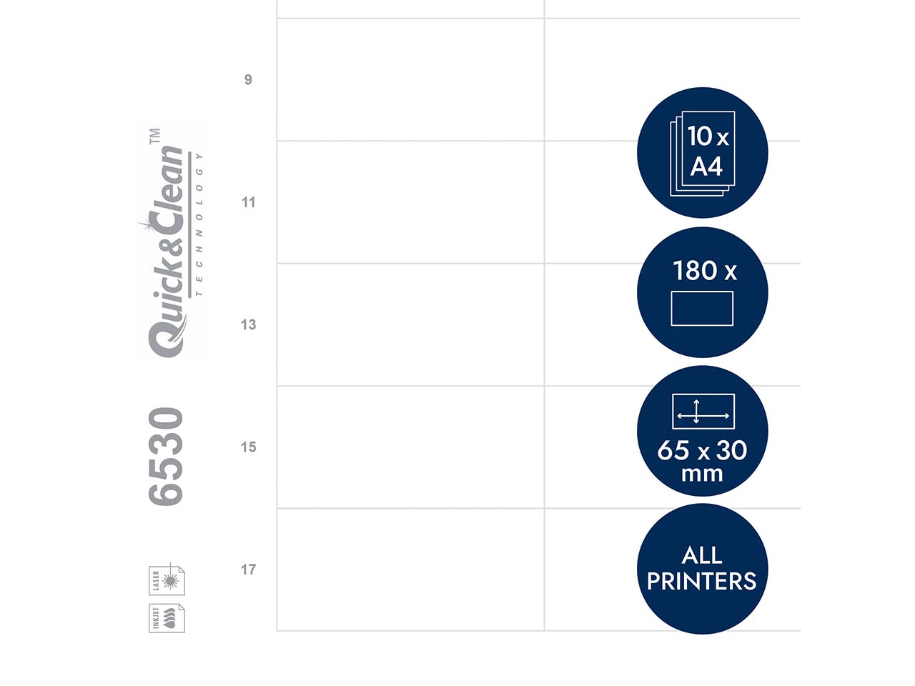 Avery Zweckform 180 Einsteckschilder für 'Polar30' 65 x 30 mm