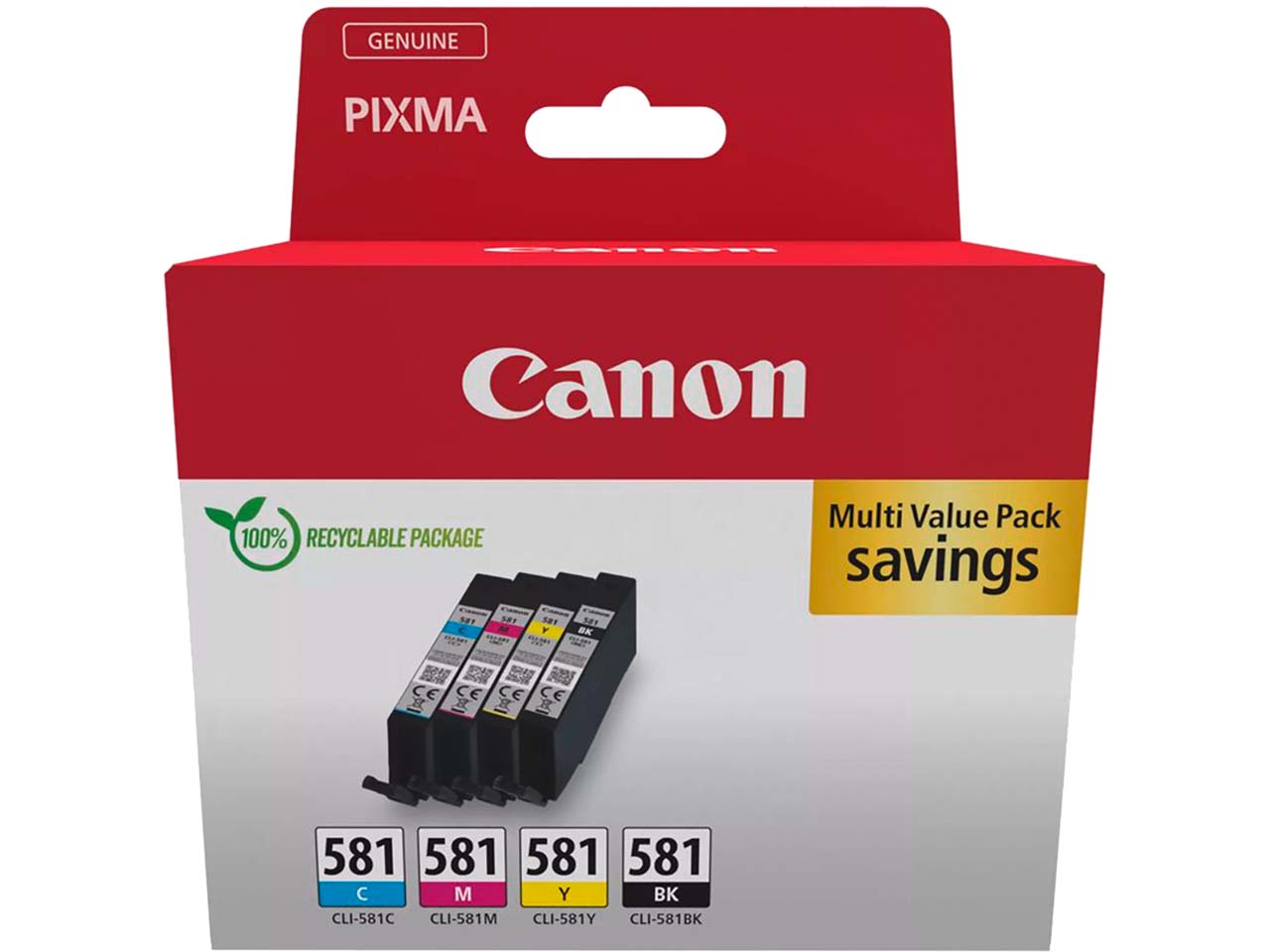Canon 4er Set Tintenpatronen CLI-581 schwarz, cyan, magenta, gelb