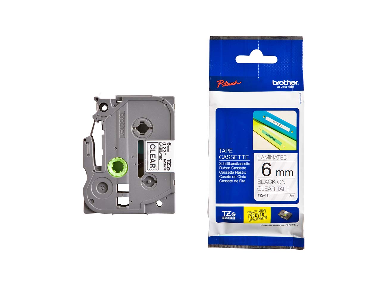 P-Touch Beschriftungsband 'TZe 111' farblos/schwarz