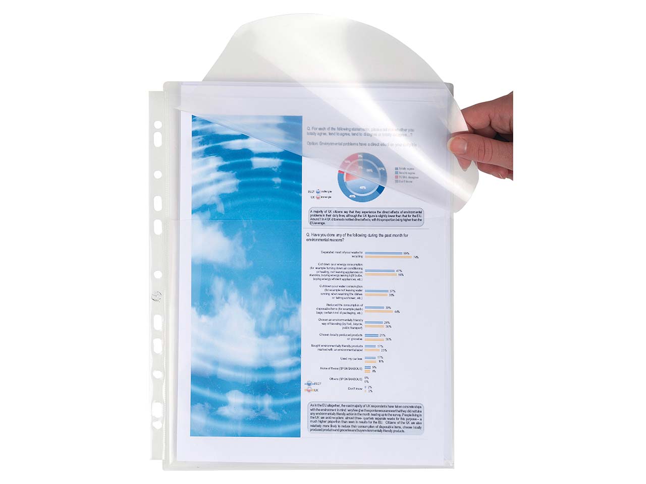 Prospekthüllen oben offen mit Lasche, Faltenrücken bis 25 mm, 10 Stück