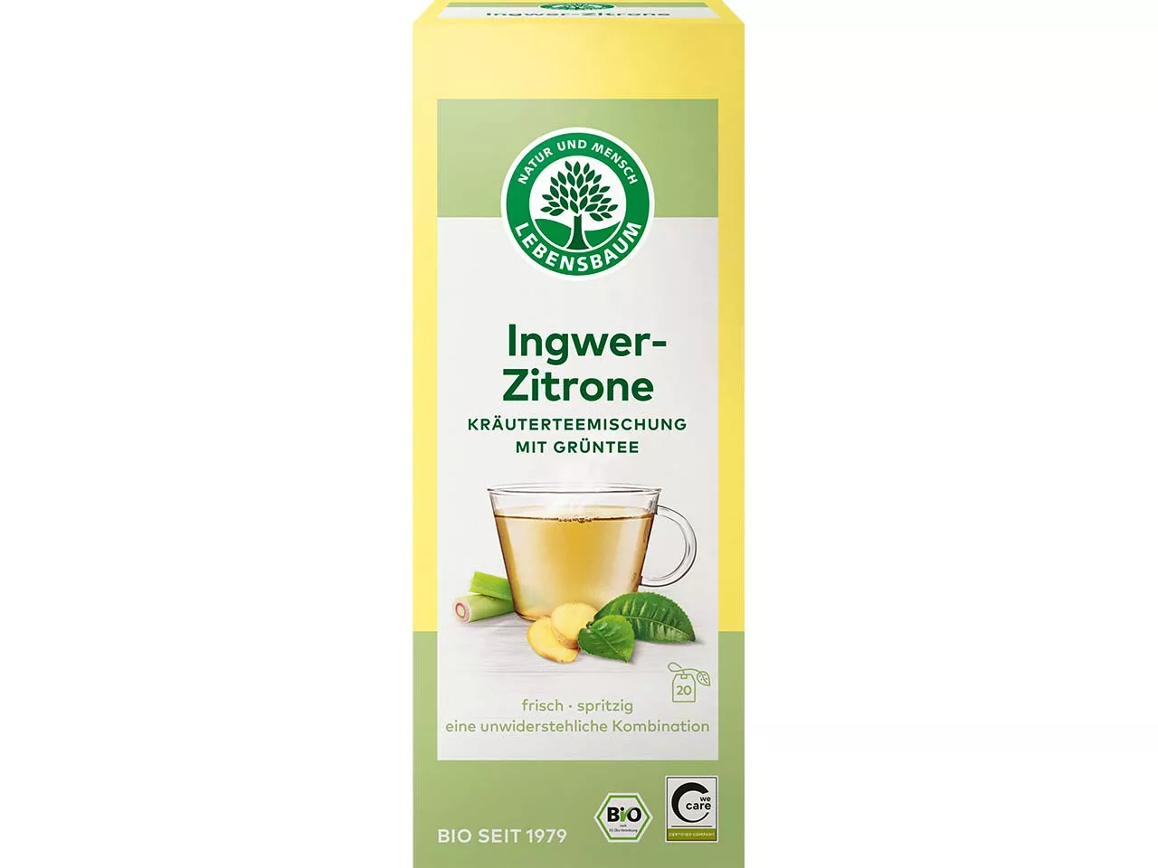 LEBENSBAUM Grüner Bio-Tee Ingwer Zitrone 20 x 2g