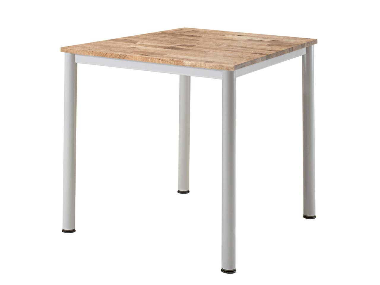 Konferenztisch "CONTACT Base" rechteckig, 70 x 70 cm, silber, Eiche geölt