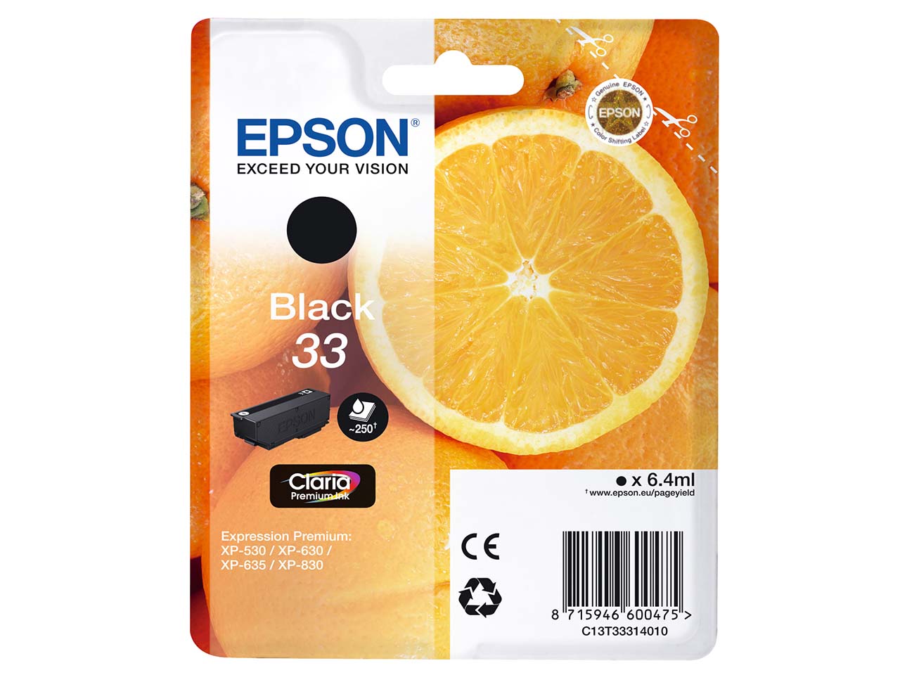 Epson Tintenpatrone T3331/ 33 schwarz