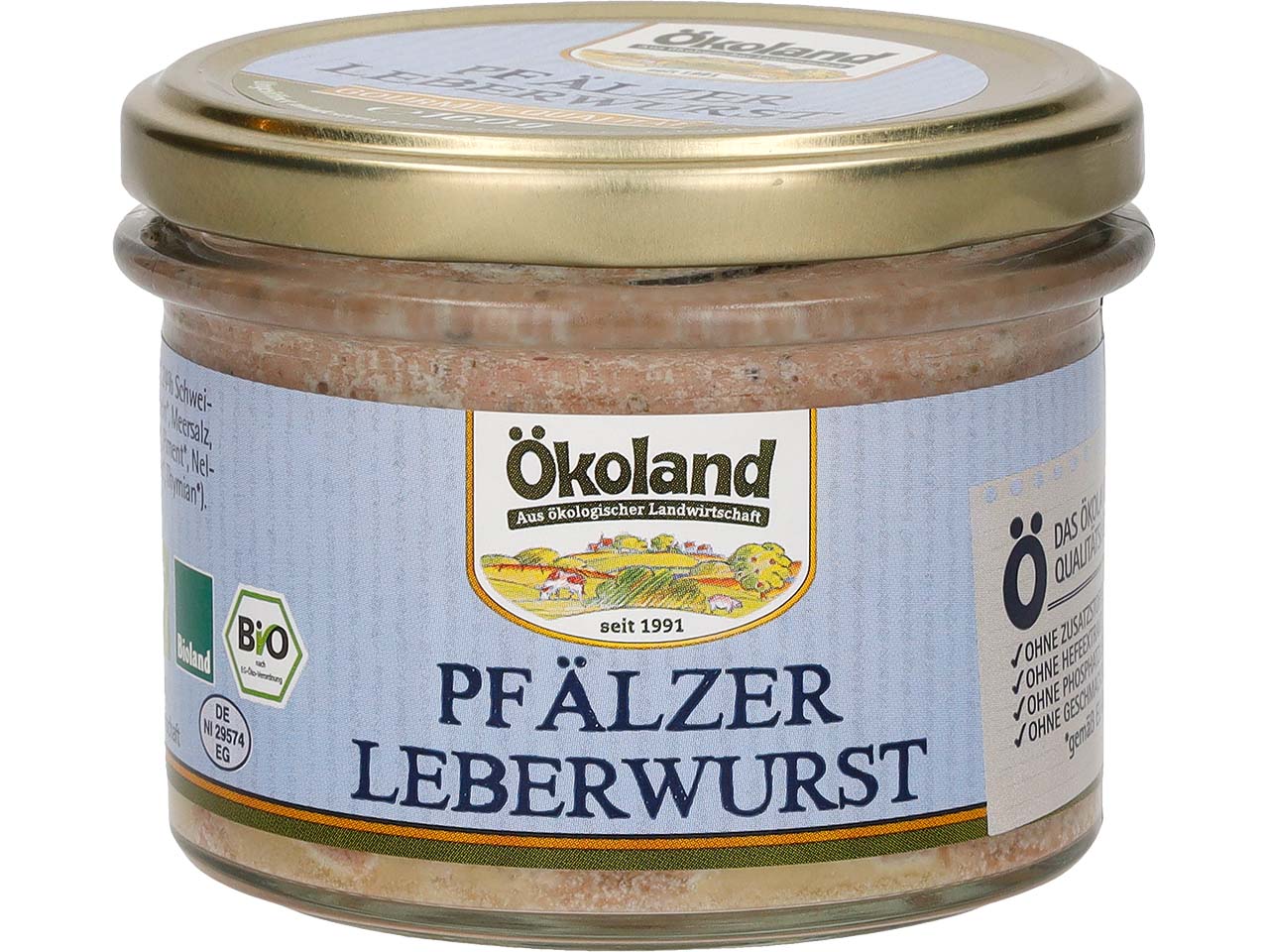 Ökoland Bio-Pfälzer-Leberwurst, 160 g