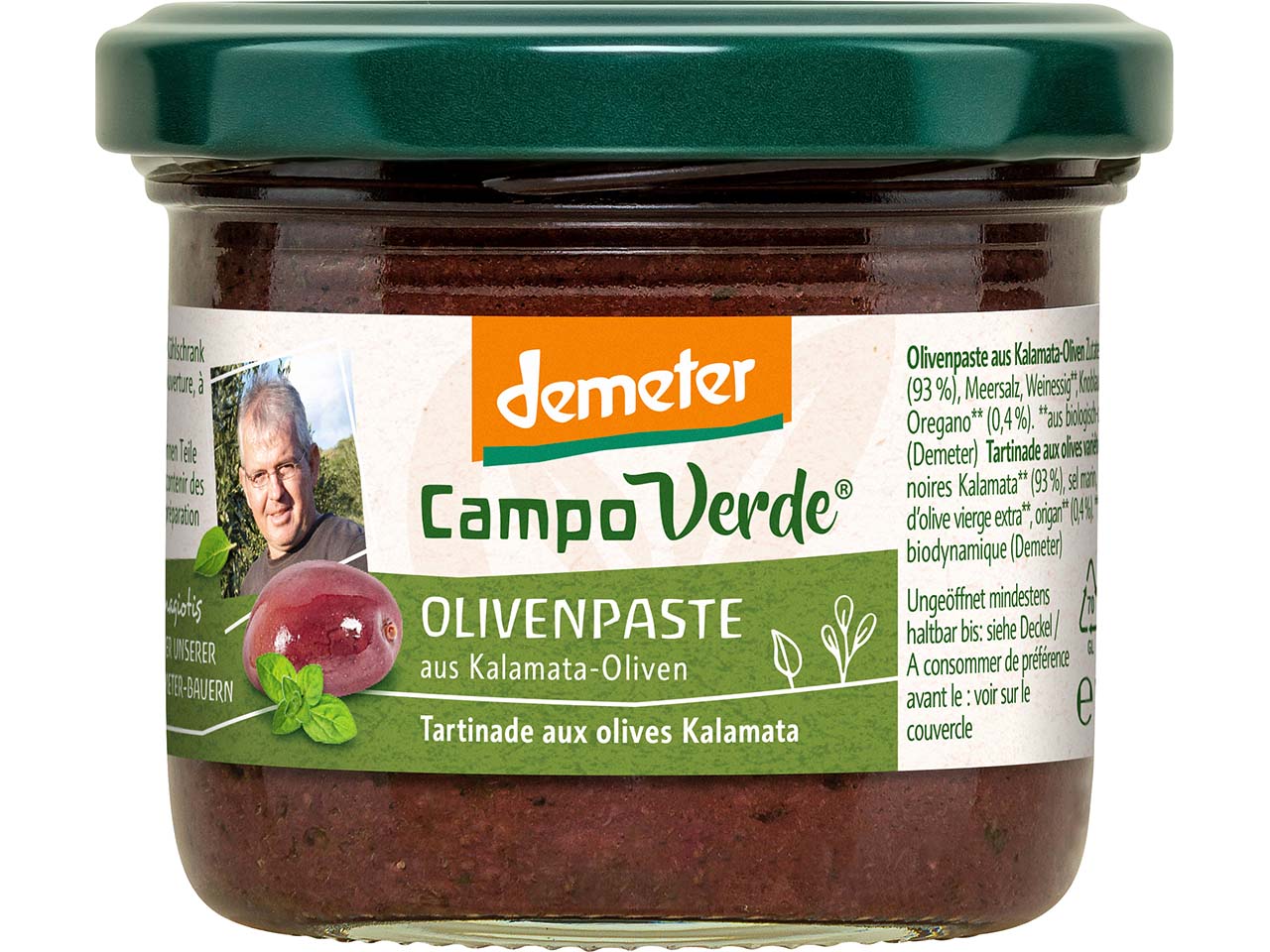 Campo Verde Bio-Olivenpaste aus Kalamata-Oliven, 100 g