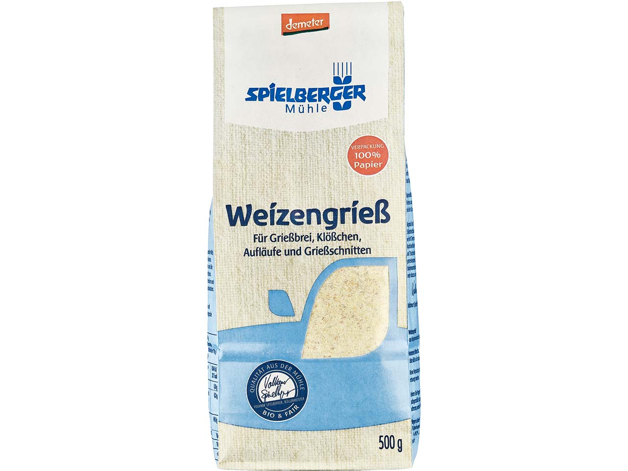 Spielberger Mühle Bio-Weizengrieß, 500 g