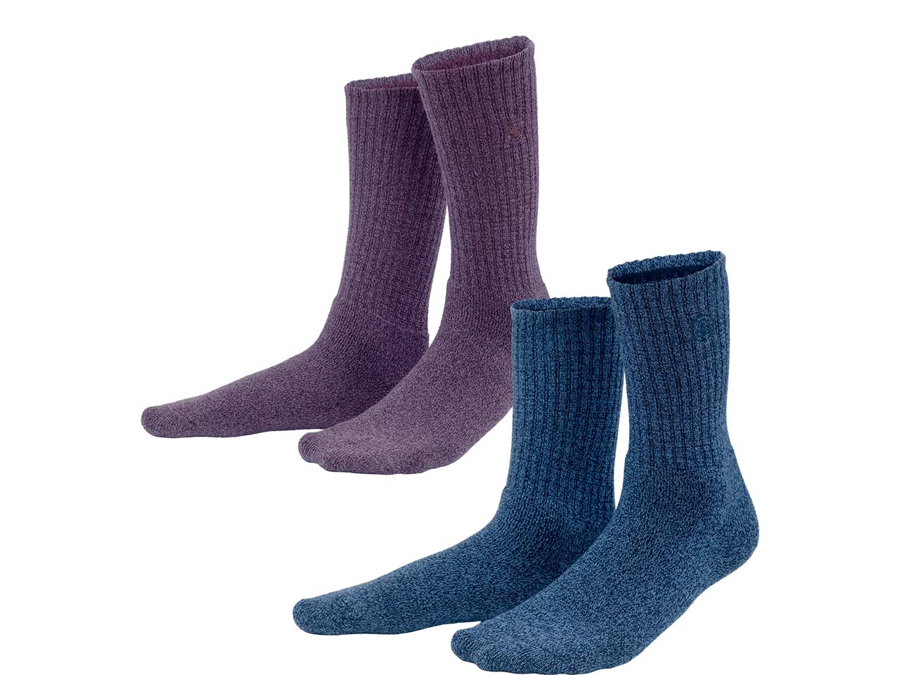 Living Crafts 2er-Set Bio-Socken 'SARN', navy/mauve, Gr. 35/38