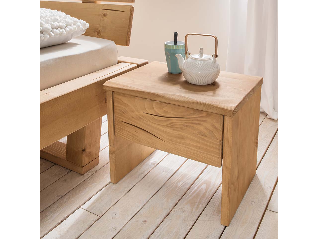 Cinall Nachttisch 'Unika', B 50 x T 36 x H 42 cm, Fichte geölt