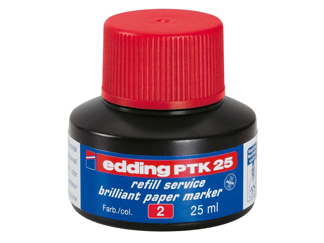 edding Nachfülltinte "PTK 25" für Permanentmarker, 25 ml, rot